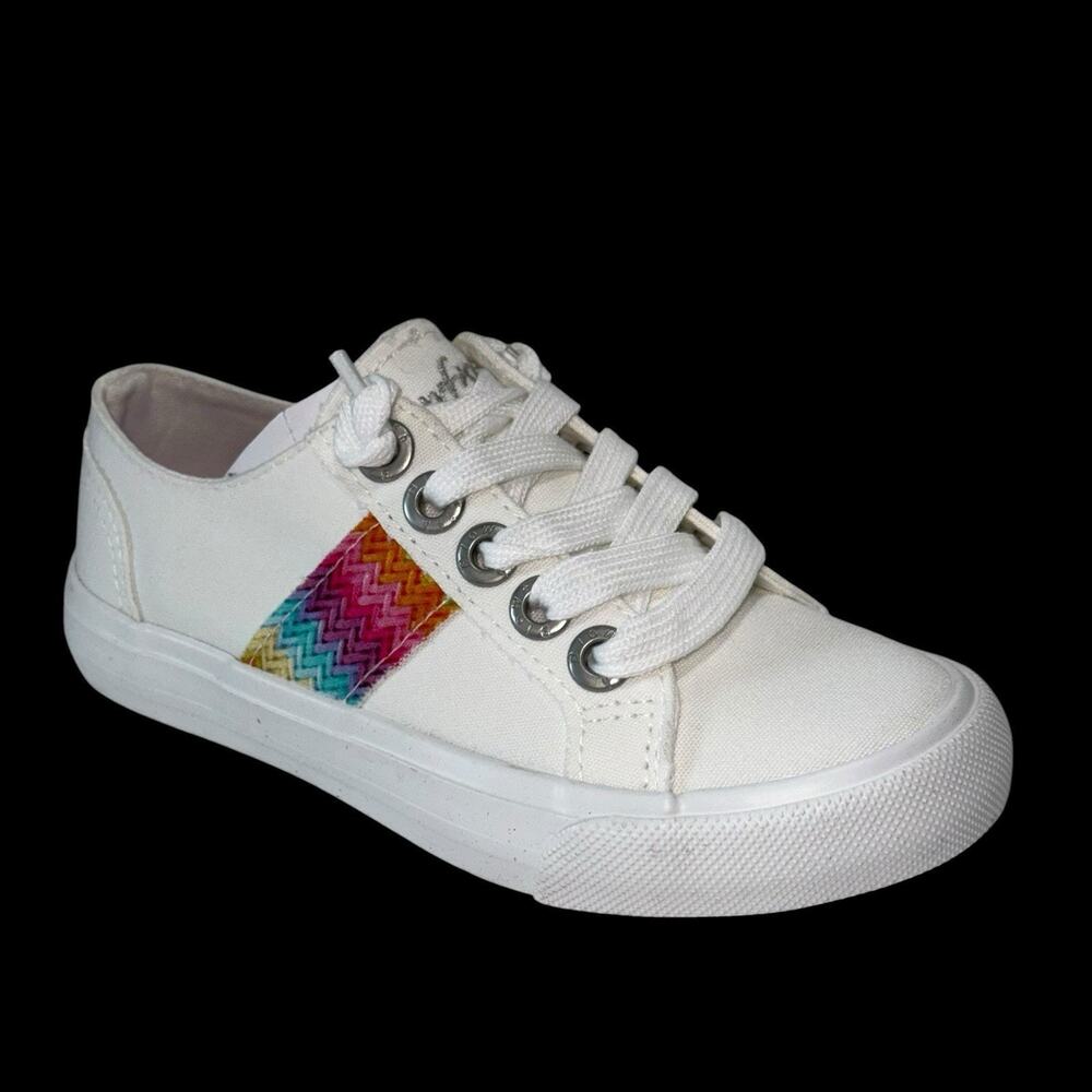 Blowfish youth Girls Malibu Maye K Slip On Canvas Sneakers White/Rainbow SZ/3 M